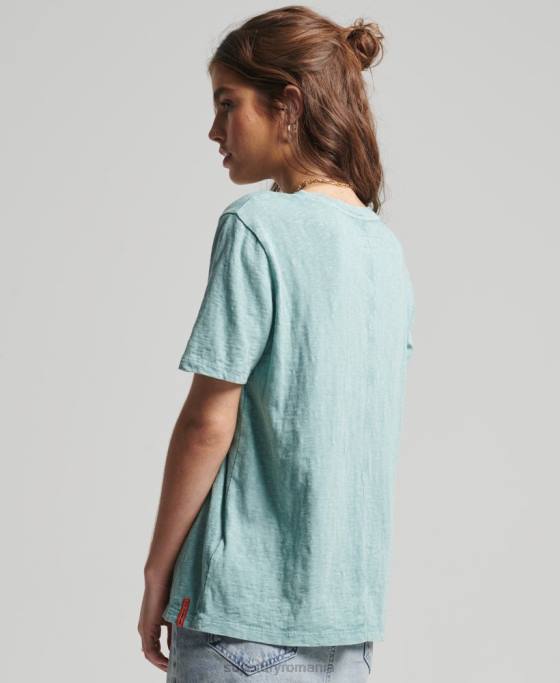 Superdry tricou vintage surf ranchero din bumbac organic îmbrăcăminte albastru deschis femei JX0Z6245