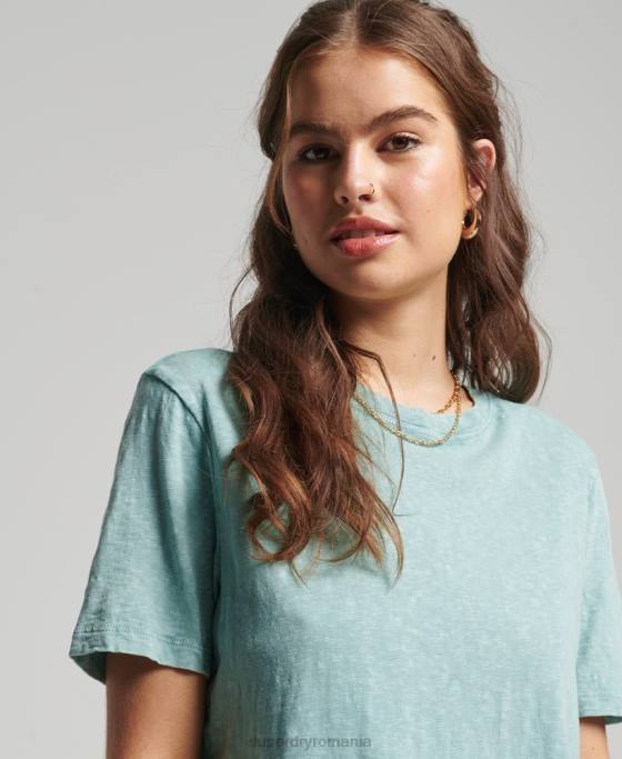 Superdry tricou vintage surf ranchero din bumbac organic îmbrăcăminte albastru deschis femei JX0Z6245