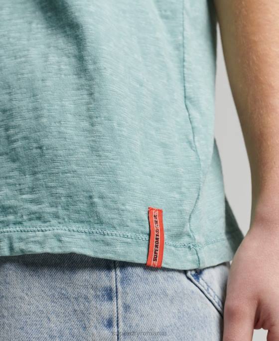 Superdry tricou vintage surf ranchero din bumbac organic îmbrăcăminte albastru deschis femei JX0Z6245