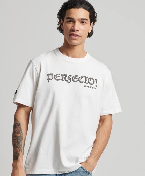 Superdry tricou vintage surfer ranchero îmbrăcăminte alb bărbați JX0Z4836