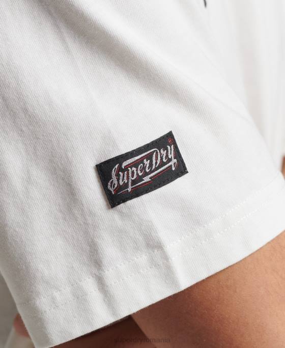 Superdry tricou vintage surfer ranchero îmbrăcăminte alb bărbați JX0Z4836