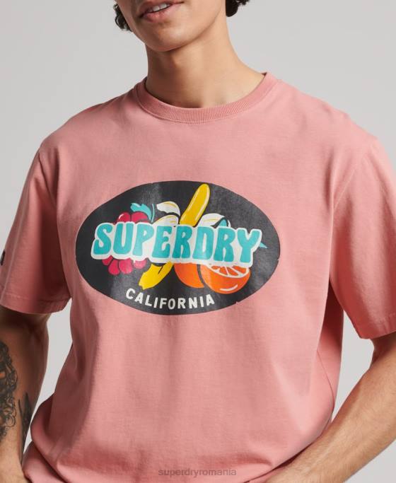 Superdry tricou vintage surfer ranchero îmbrăcăminte roz bărbați JX0Z4854