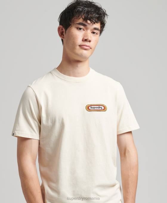 Superdry tricou vintage trade tab îmbrăcăminte cremă bărbați JX0Z4899