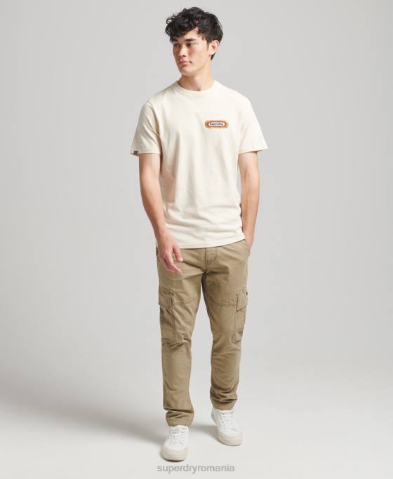 Superdry tricou vintage trade tab îmbrăcăminte cremă bărbați JX0Z4899