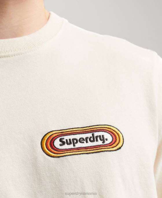 Superdry tricou vintage trade tab îmbrăcăminte cremă bărbați JX0Z4899