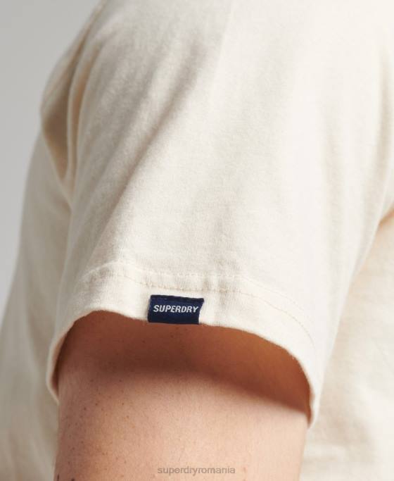 Superdry tricou vintage trade tab îmbrăcăminte cremă bărbați JX0Z4899