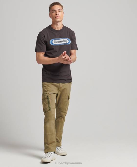 Superdry tricou vintage trade tab îmbrăcăminte maro bărbați JX0Z4808