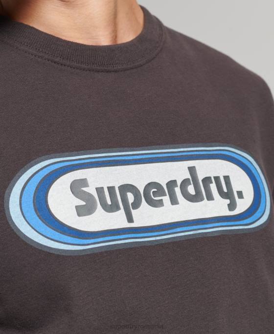 Superdry tricou vintage trade tab îmbrăcăminte maro bărbați JX0Z4808