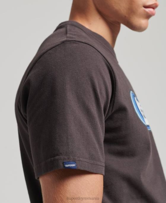 Superdry tricou vintage trade tab îmbrăcăminte maro bărbați JX0Z4808