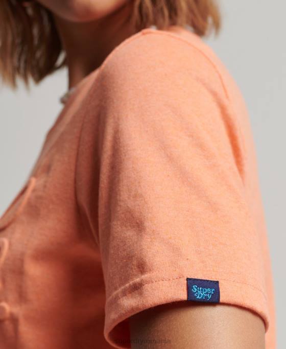 Superdry tricou în relief în stil script îmbrăcăminte portocale femei JX0Z6257