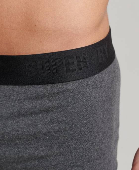Superdry trunchi din bumbac organic offset pachet dublu îmbrăcăminte gri inchis bărbați JX0Z1778