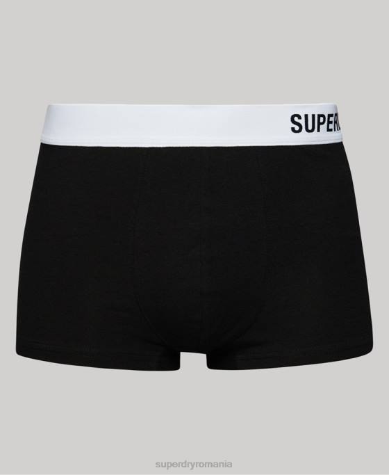 Superdry trunchi din bumbac organic offset pachet dublu îmbrăcăminte negru bărbați JX0Z1776