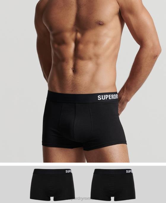 Superdry trunchi din bumbac organic offset pachet dublu îmbrăcăminte negru bărbați JX0Z1777