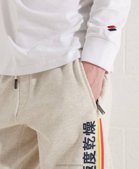 Superdry varsity arc cu mânecă lungă îmbrăcăminte alb bărbați JX0Z1581