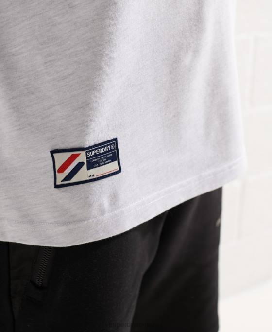 Superdry varsity arc cu mânecă lungă îmbrăcăminte gri deschis bărbați JX0Z1551