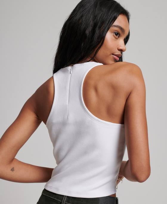 Superdry vesta code tech racer îmbrăcăminte alb femei JX0Z2965