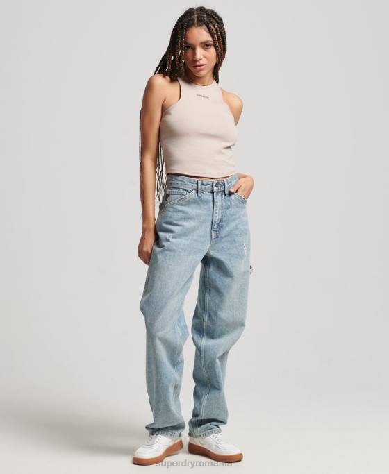 Superdry vesta code tech racer îmbrăcăminte gri deschis femei JX0Z2960