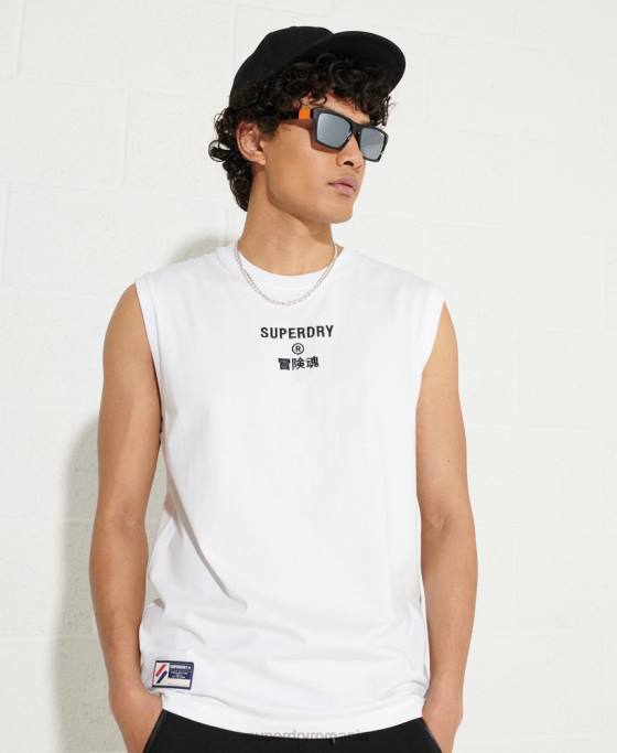 Superdry vesta cu logo corporativ îmbrăcăminte alb bărbați JX0Z1589
