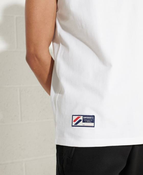 Superdry vesta cu logo corporativ îmbrăcăminte alb bărbați JX0Z1589