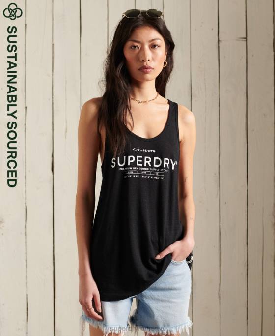 Superdry vesta de in de desert îmbrăcăminte negru femei JX0Z3090