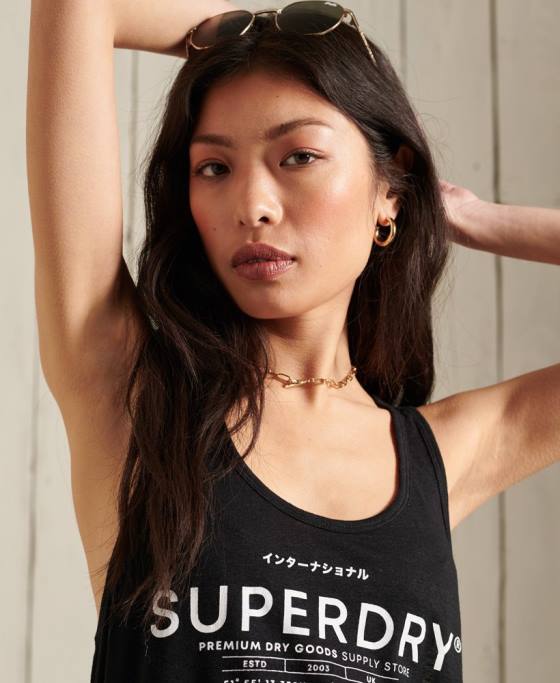 Superdry vesta de in de desert îmbrăcăminte negru femei JX0Z3090