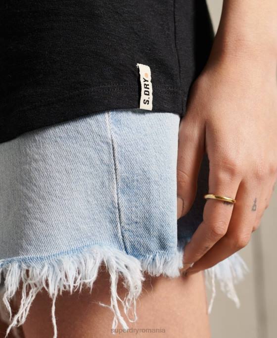 Superdry vesta de in de desert îmbrăcăminte negru femei JX0Z3090