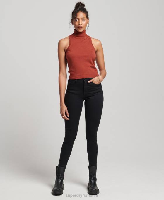Superdry vesta studios merinos cu gat rulat îmbrăcăminte bronzat femei JX0Z4000