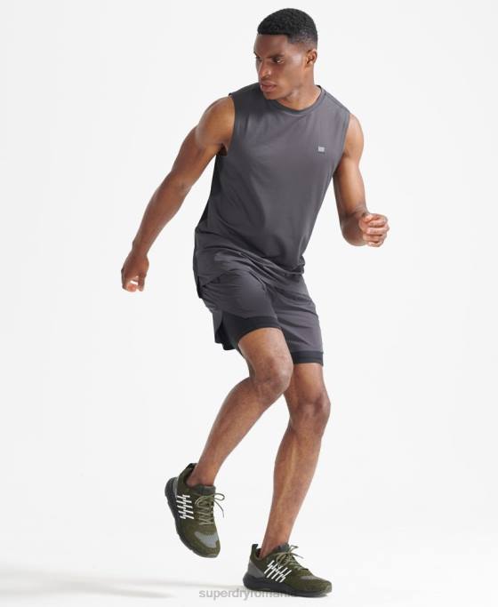 Superdry vesta trena top îmbrăcăminte gri inchis bărbați JX0Z1434
