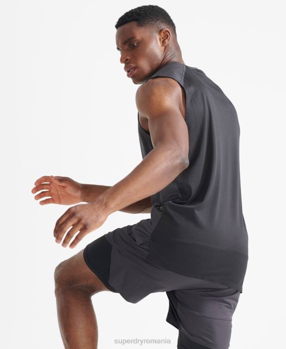 Superdry vesta trena top îmbrăcăminte gri inchis bărbați JX0Z1434