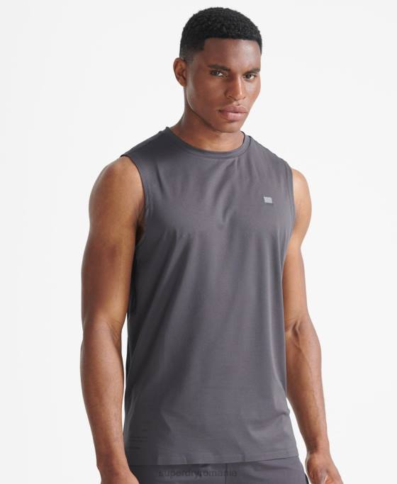 Superdry vesta trena top îmbrăcăminte gri inchis bărbați JX0Z1434