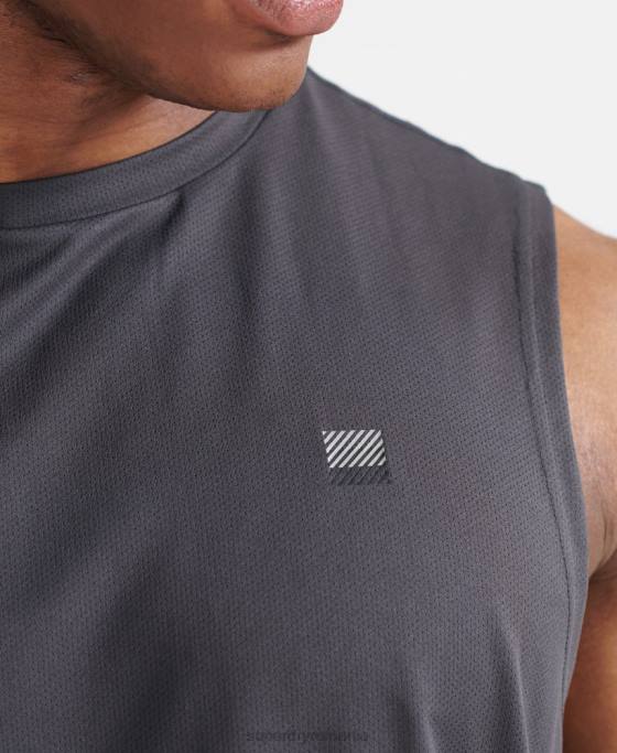 Superdry vesta trena top îmbrăcăminte gri inchis bărbați JX0Z1434