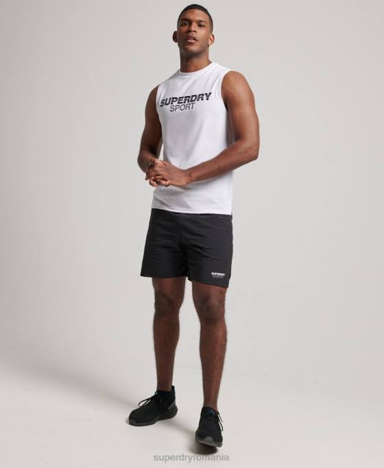 Superdry vestă activă îmbrăcăminte alb bărbați JX0Z1418