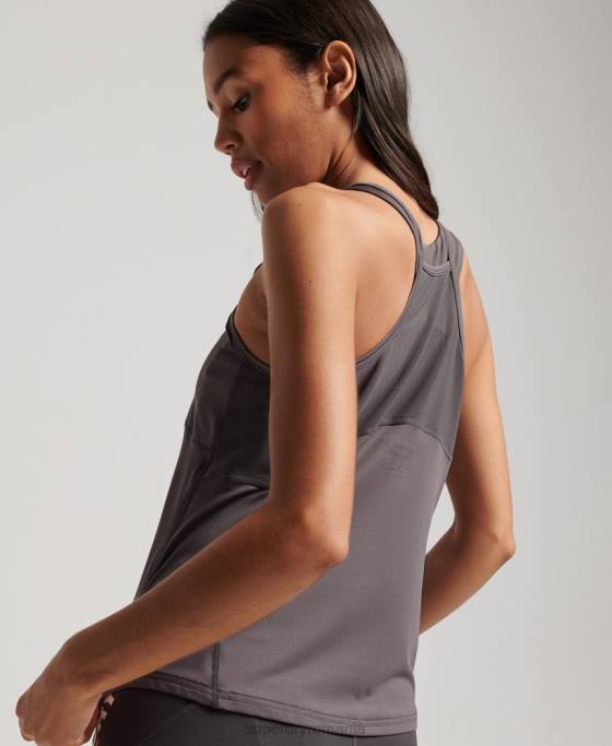 Superdry vestă activă îmbrăcăminte gri femei JX0Z2978