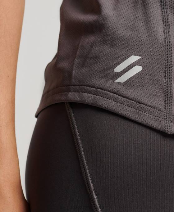 Superdry vestă activă îmbrăcăminte gri femei JX0Z2978