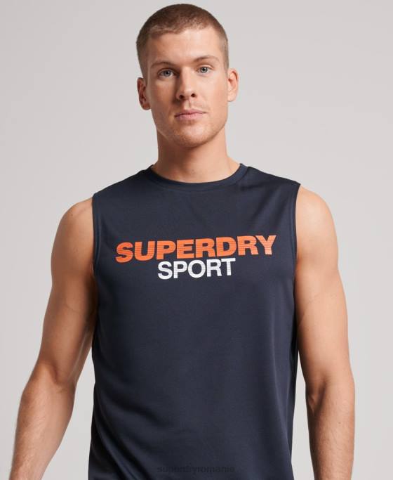 Superdry vestă activă îmbrăcăminte marina bărbați JX0Z1405