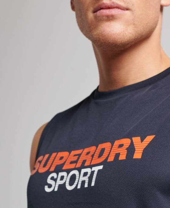 Superdry vestă activă îmbrăcăminte marina bărbați JX0Z1405