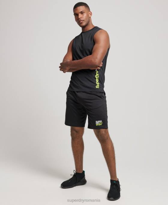 Superdry vestă activă îmbrăcăminte negru bărbați JX0Z1426