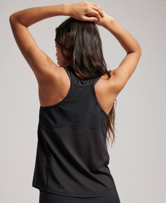 Superdry vestă activă îmbrăcăminte negru femei JX0Z2977