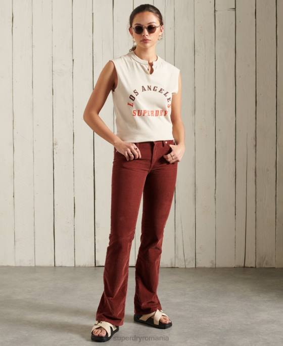 Superdry vestă cu bandă boemă îmbrăcăminte cremă femei JX0Z3079