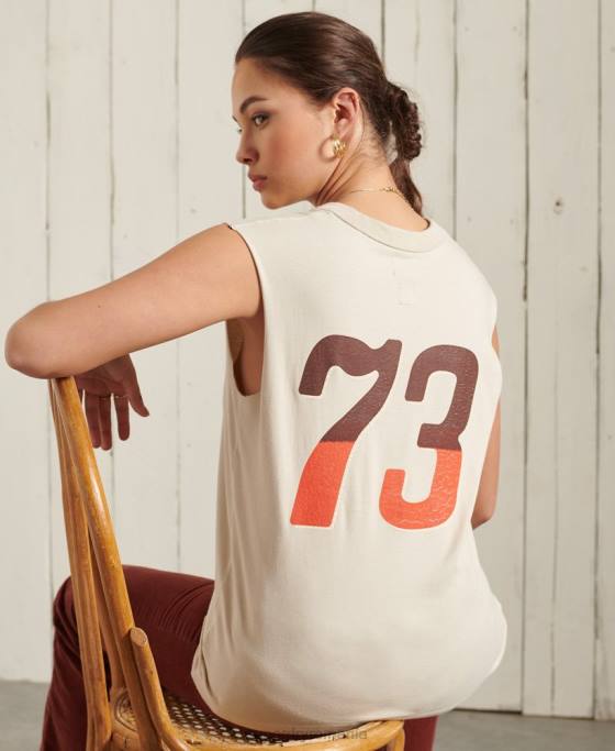 Superdry vestă cu bandă boemă îmbrăcăminte cremă femei JX0Z3079