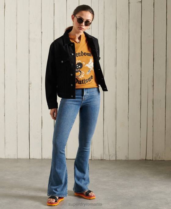 Superdry vestă cu bandă boemă îmbrăcăminte portocale femei JX0Z3081