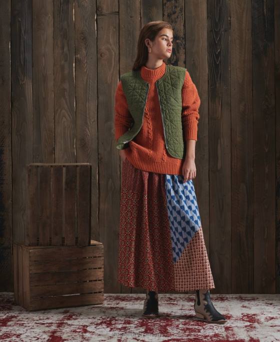 Superdry vestă cu căptușeală uscată ediție limitată îmbrăcăminte kaki femei JX0Z5518