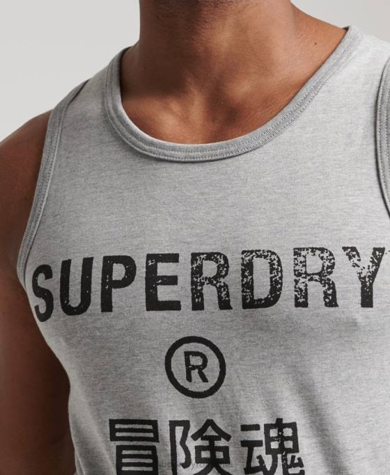 Superdry vestă cu logo corporație vintage îmbrăcăminte gri bărbați JX0Z1446