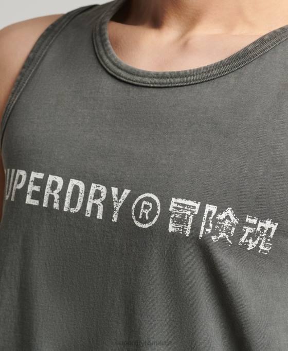 Superdry vestă cu logo corporație vintage îmbrăcăminte gri inchis bărbați JX0Z1524