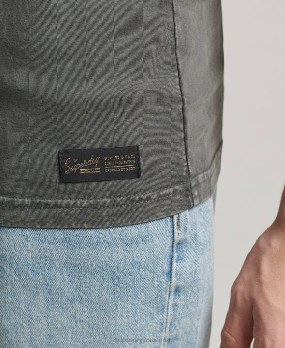 Superdry vestă cu logo corporație vintage îmbrăcăminte gri inchis bărbați JX0Z1524