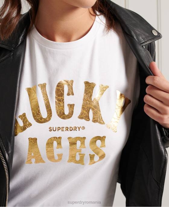 Superdry vestă cu logo militar îmbrăcăminte alb femei JX0Z3060