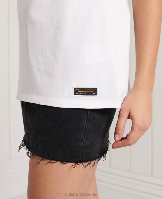 Superdry vestă cu logo militar îmbrăcăminte alb femei JX0Z3060