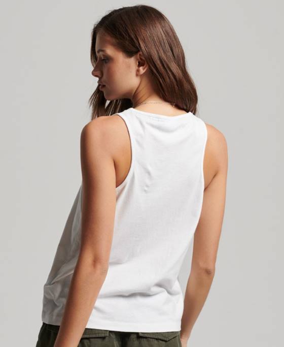 Superdry vestă cu logo vintage îmbrăcăminte alb femei JX0Z2883