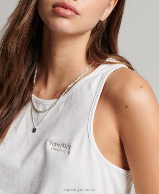 Superdry vestă cu logo vintage îmbrăcăminte alb femei JX0Z2883
