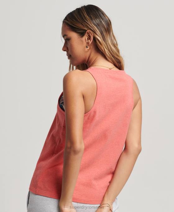 Superdry vestă cu logo vintage îmbrăcăminte coral femei JX0Z2951